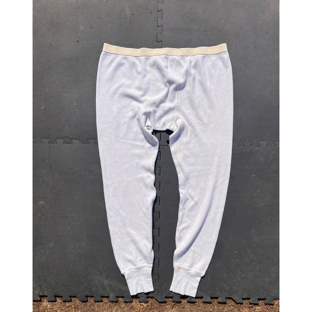 Bass Pro Shops Mens XL waffle Long Johns Thermal Underwear White VTG cozy